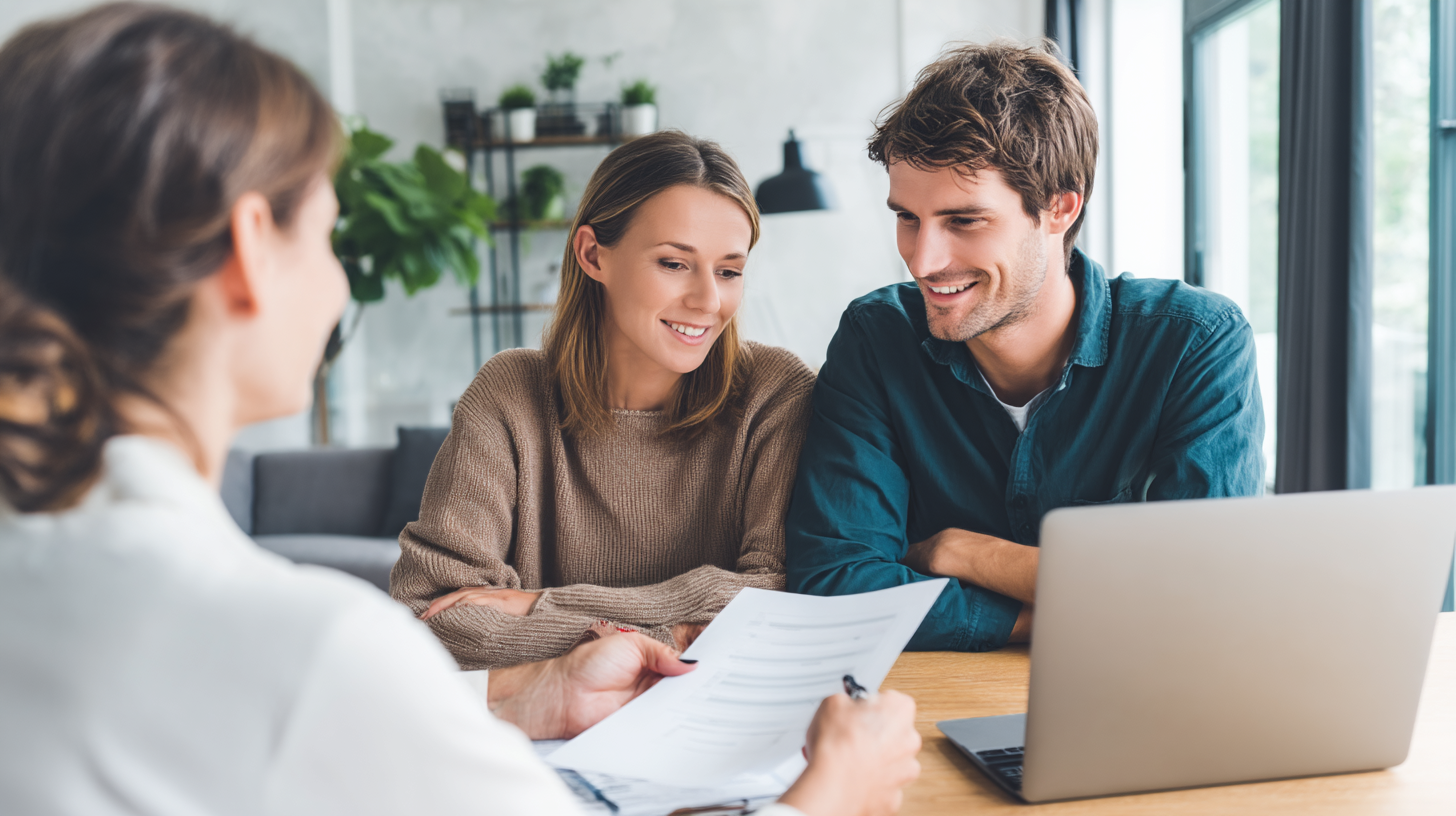 young couple estate planning meeting
